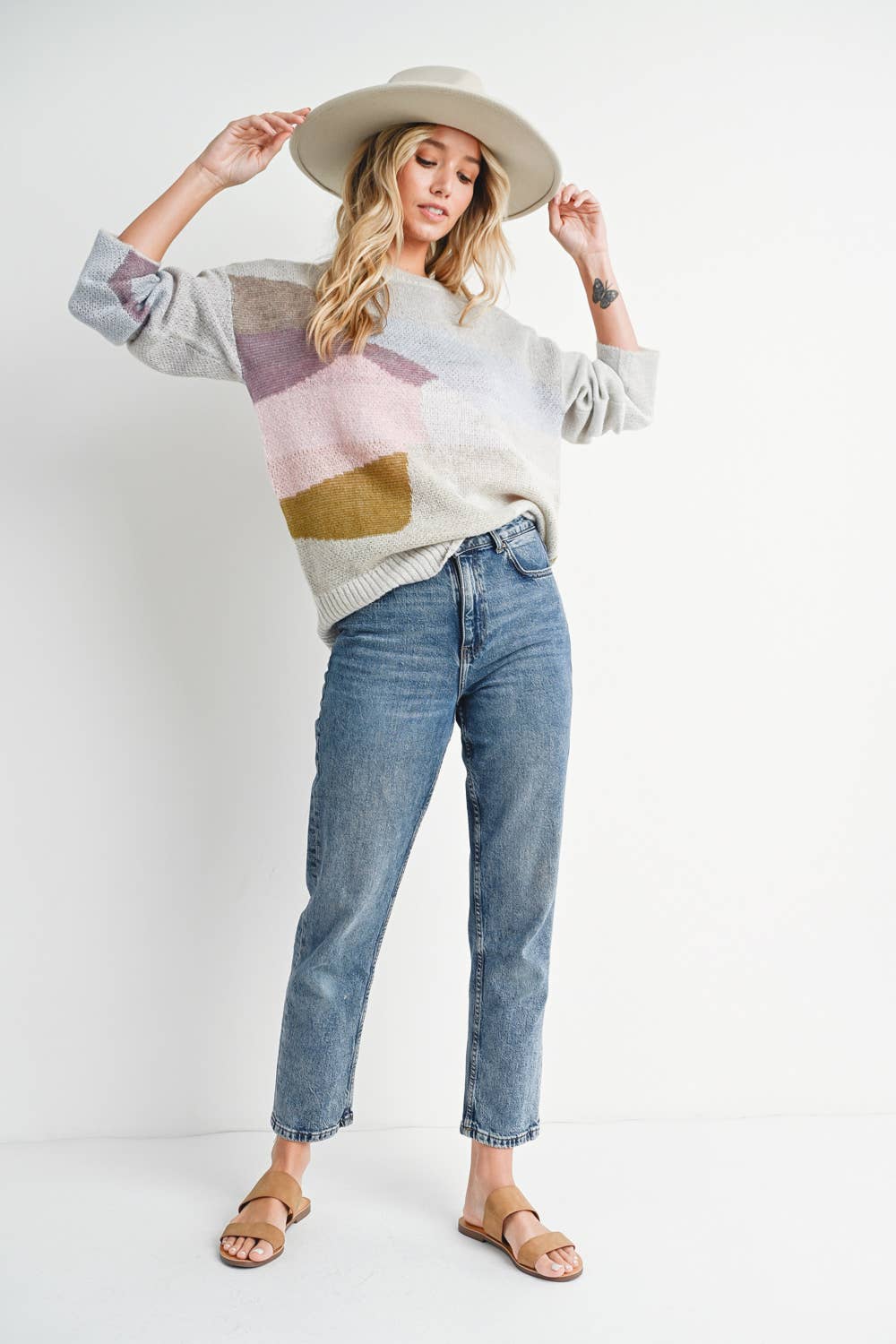 ABSTRACT KNIT SWEATER PULLOVER