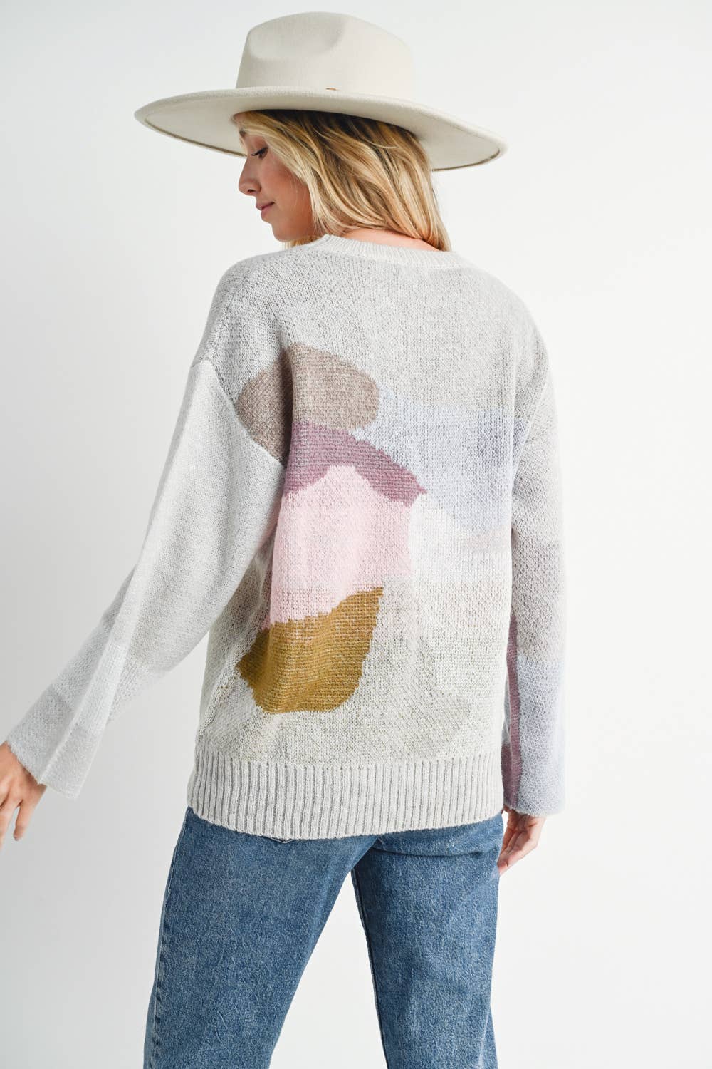 ABSTRACT KNIT SWEATER PULLOVER