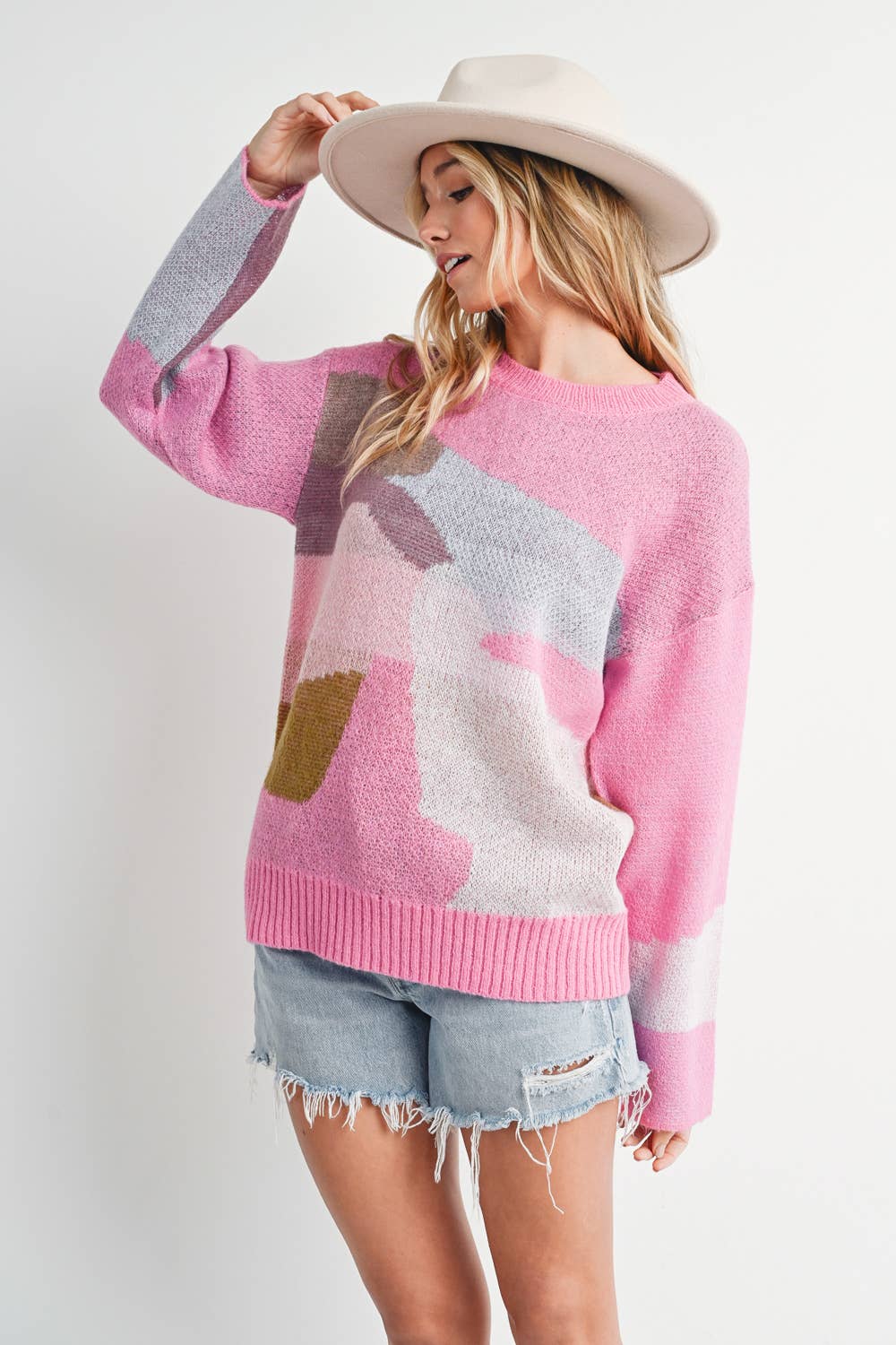 ABSTRACT KNIT SWEATER PULLOVER