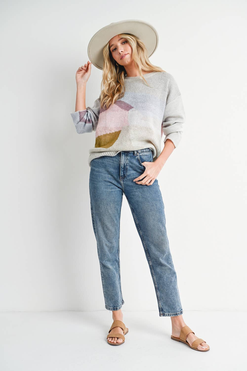 ABSTRACT KNIT SWEATER PULLOVER