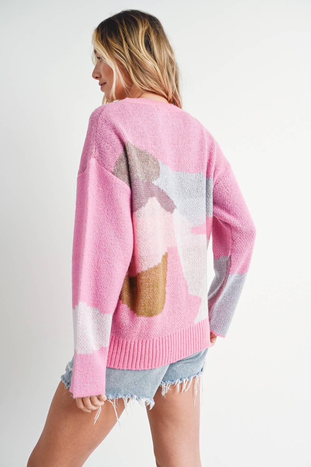 ABSTRACT KNIT SWEATER PULLOVER