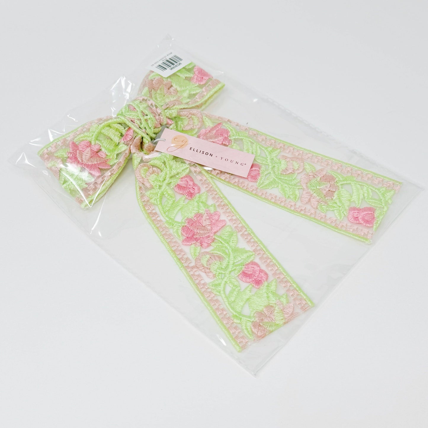 Ellison+Young - Lacey Flower Embroidered Bow Hair Clip