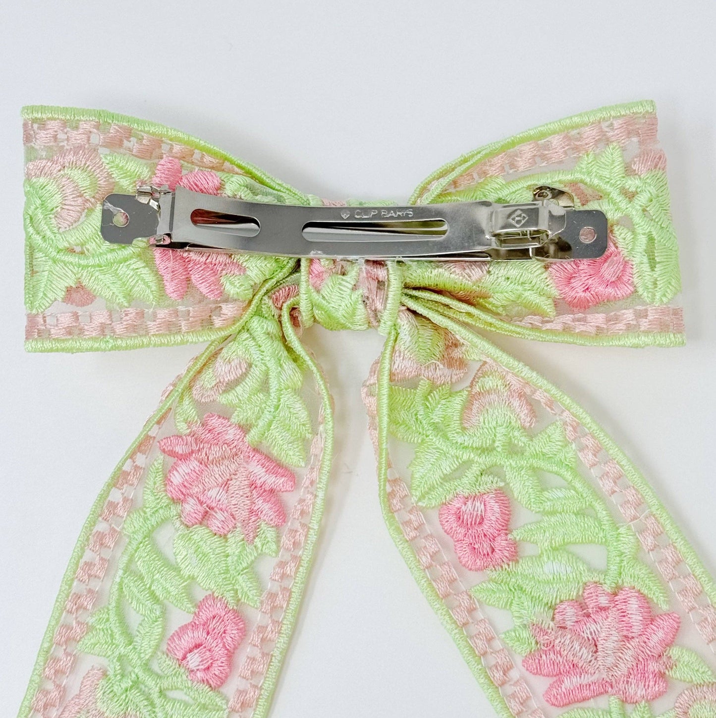 Ellison+Young - Lacey Flower Embroidered Bow Hair Clip