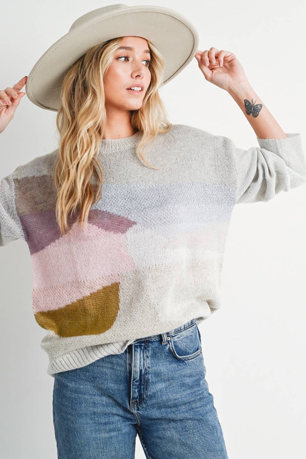 ABSTRACT KNIT SWEATER PULLOVER