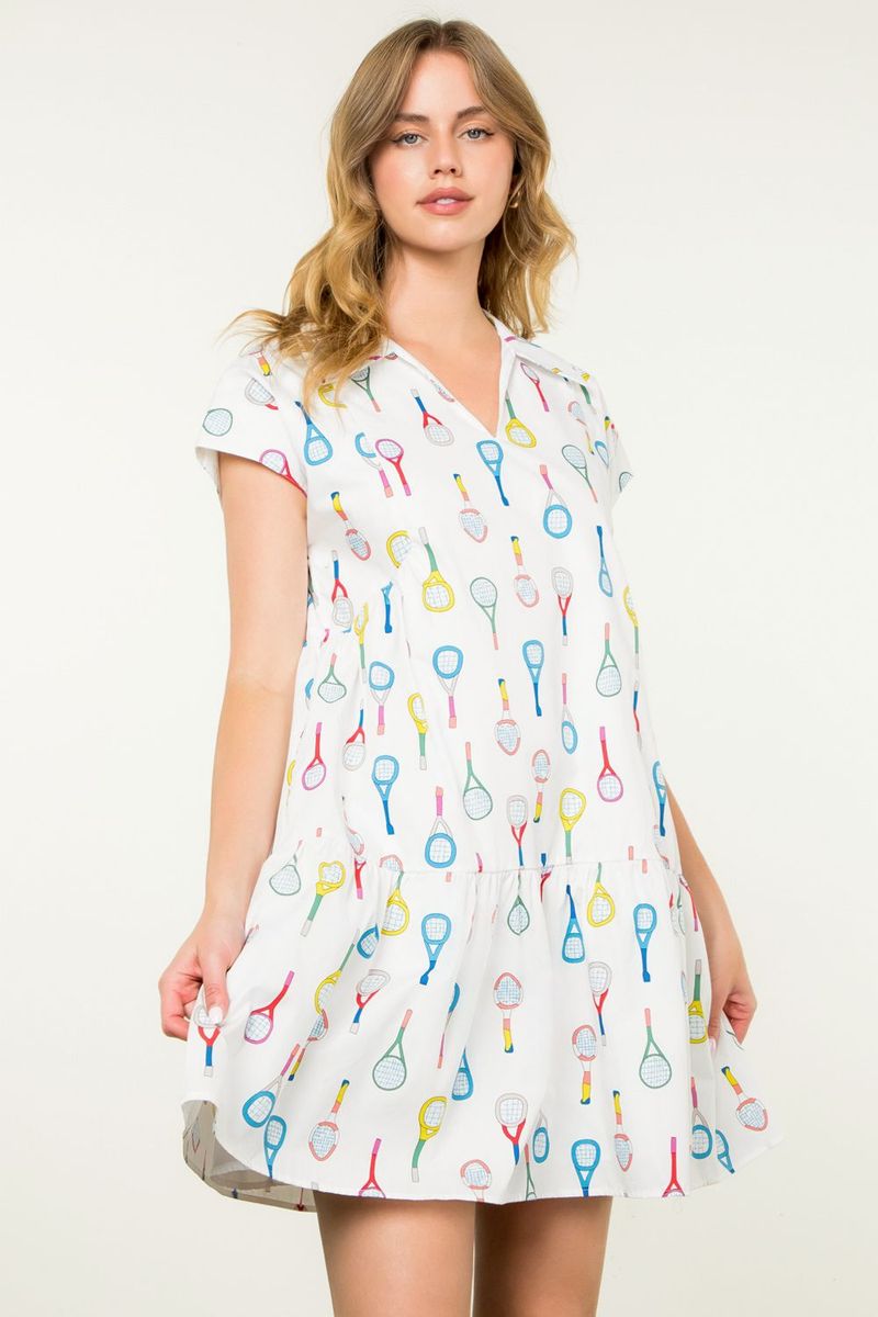 Racket Print Dress