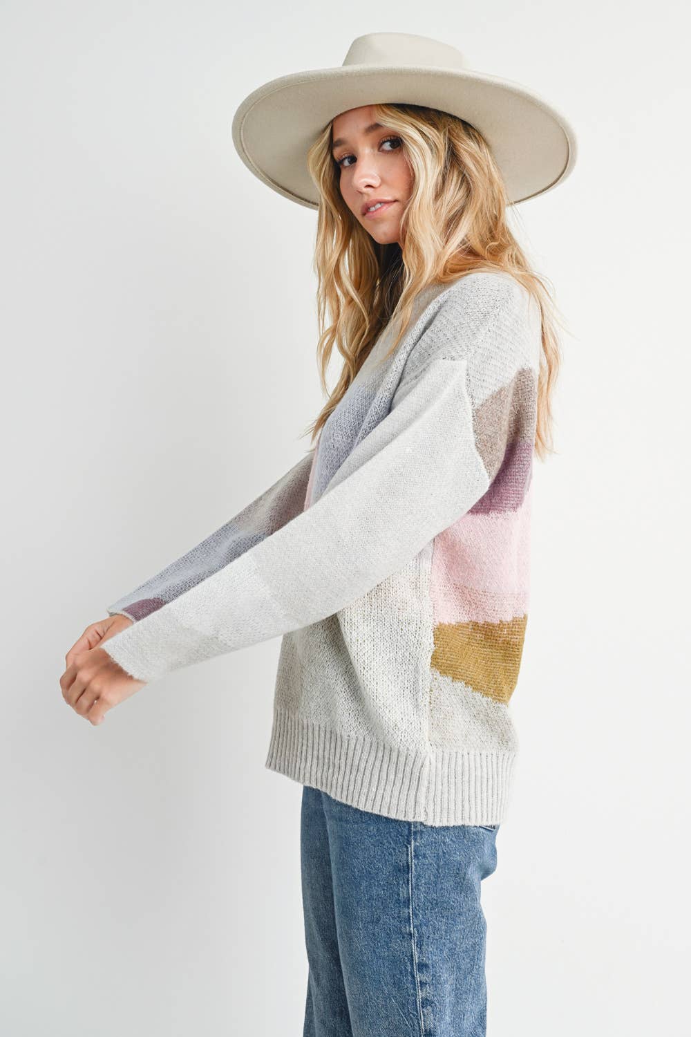 ABSTRACT KNIT SWEATER PULLOVER