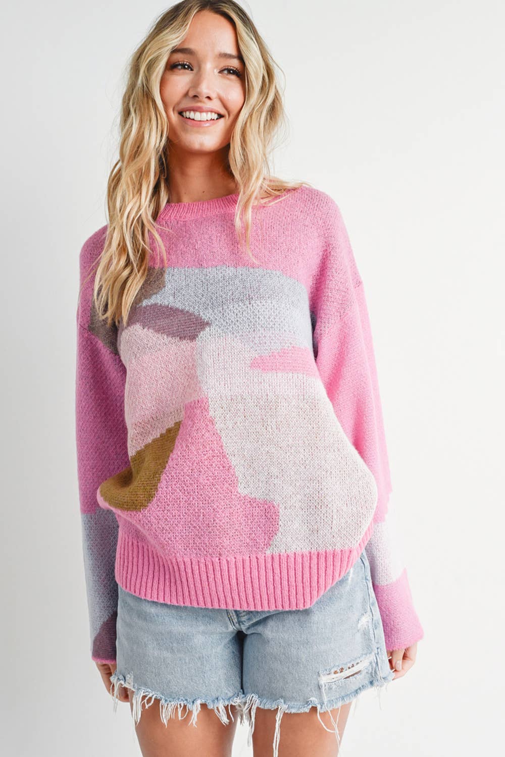 ABSTRACT KNIT SWEATER PULLOVER