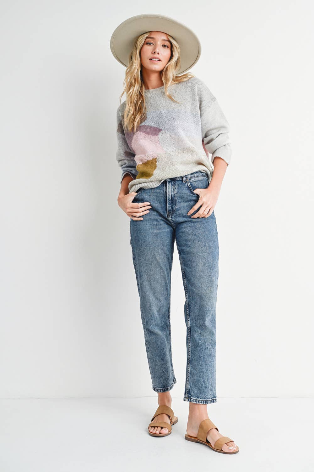 ABSTRACT KNIT SWEATER PULLOVER