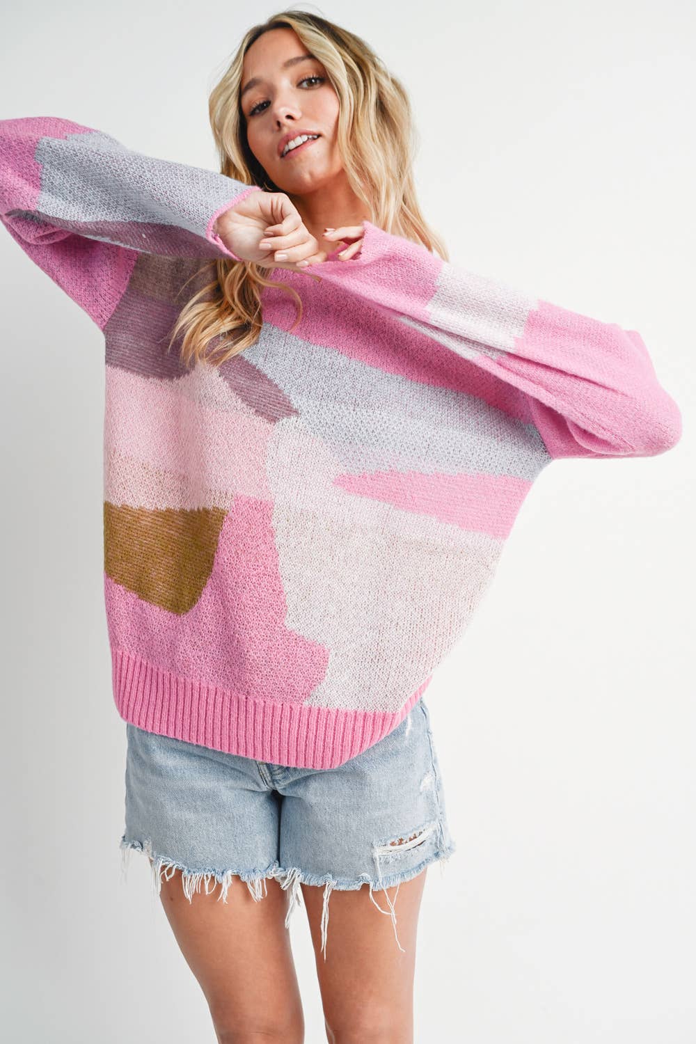 ABSTRACT KNIT SWEATER PULLOVER